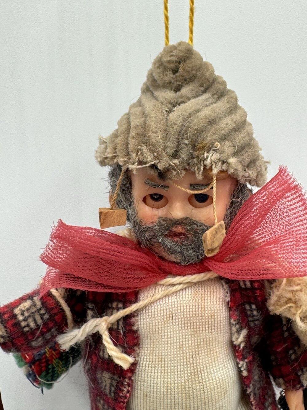VTG Australian Doll/Figurine With Moving Eyes Rare 4” Folk Doll Old Swagman